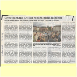 2014 06-04 Gemeindehaus-Kritiker wollen nicht aufgeben